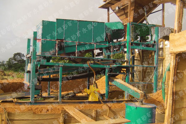 公司发往缅甸的滚筒筛沙金设备工作现场(图1)